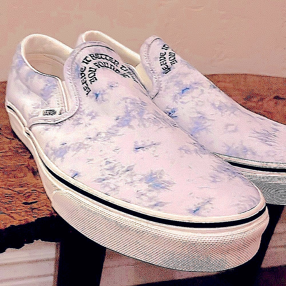 New Vans Blue Tie-Dye Slip-On Sneakers